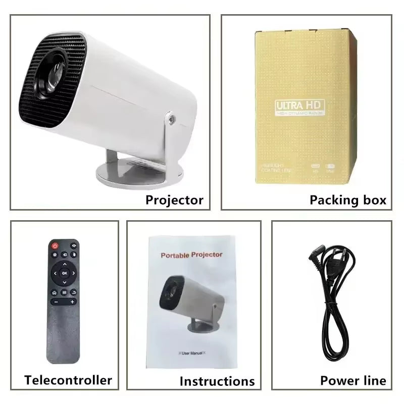 P30 Smart Mini Projector Android 11 Support 4K 1080P BT5.0 Wifi6 Projector 1280*720P Home Theater Portable Outdoor Projector