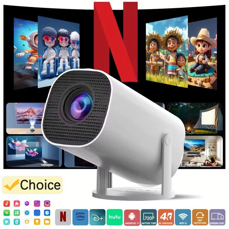 P30 Smart Mini Projector Android 11 Support 4K 1080P BT5.0 Wifi6 Projector 1280*720P Home Theater Portable Outdoor Projector