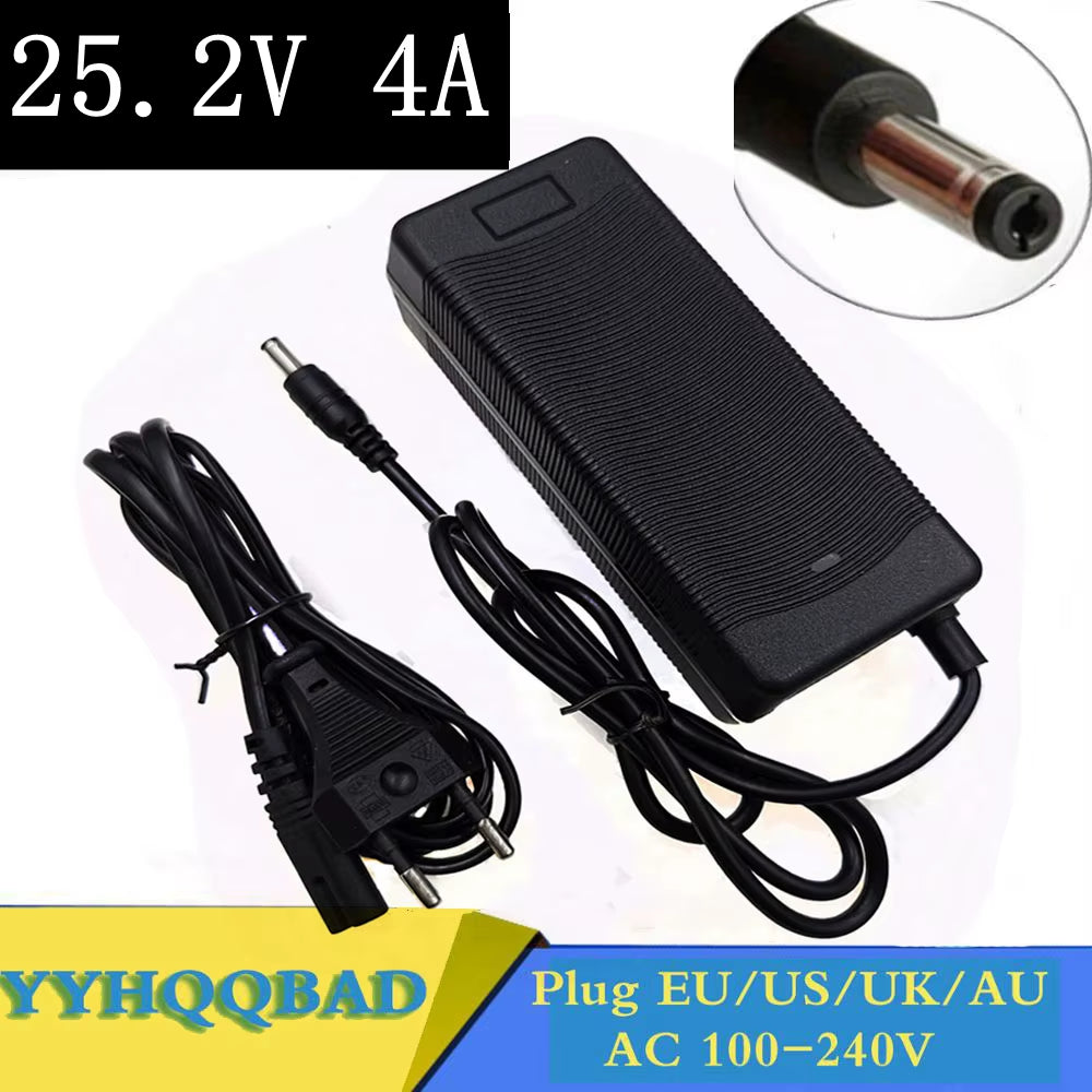 25.2V 4A 25.2V4A Lithium Li-Ion Battery Charger for 6 Series 21.6V 22.2V 24V Lithium Li-Ion Li-Polymer Battery Pack Good Quality